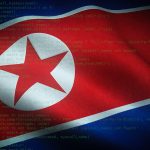 Close up of North Korean flag.