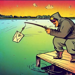 Bad guy phishing on the dock